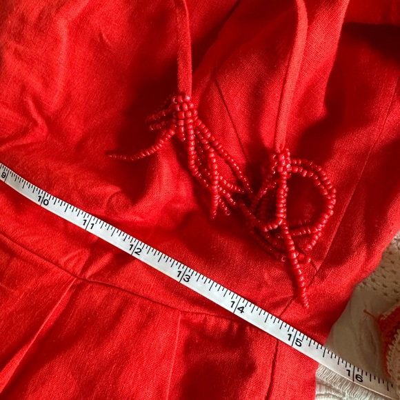 Farm rio red linen backless jumpsuit NWT - Picture 5 of 6